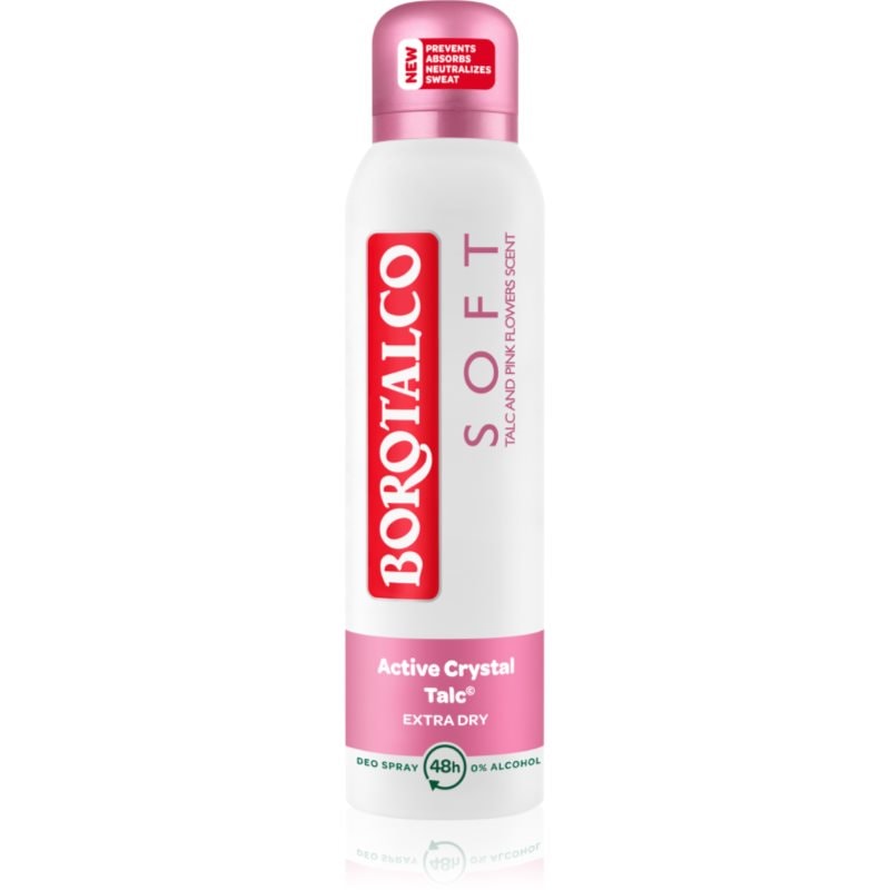 Borotalco Borotalco Soft Talc & Pink Flower дезодорант в спрей без алкохол - Унисекс парфюм 150мл - Сравни цени от 1 магазин с безплатна доставка