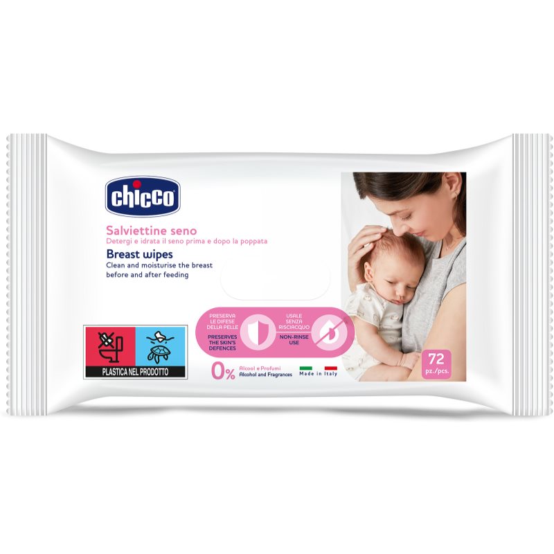 Chicco Chicco Breast Wipes мокри почистващи кърпички за гърди 72 бр. - Унисекс парфюм  - Сравни цени от 1 магазин с безплатна доставка