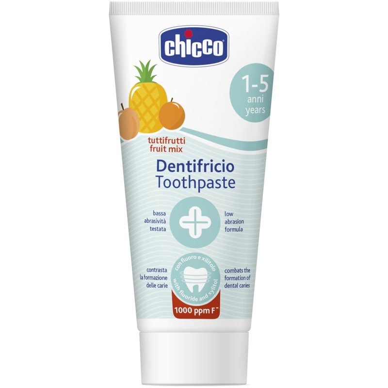 Chicco Chicco Toothpaste Fruit Mix детска паста за зъби с флуорид 1-5 y - Унисекс парфюм 50мл - Сравни цени от 1 магазин с безплатна доставка
