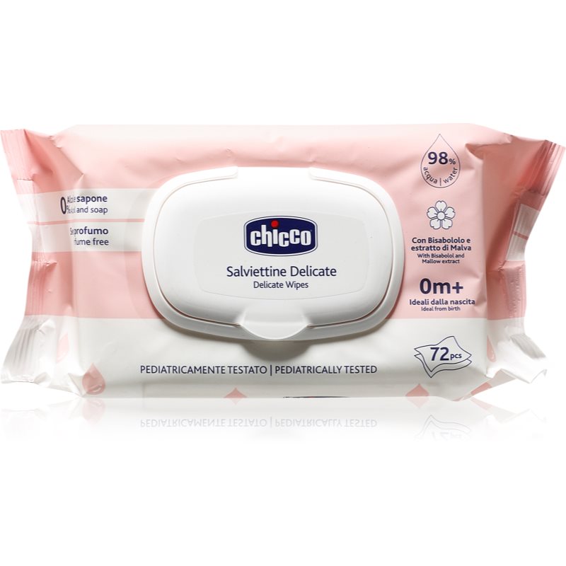 Chicco Chicco Delicate Wipes Chamomile мокри кърпички за деца с лайка 0m+ 72 бр. - Унисекс парфюм - Сравни цени от 1 магазин с безплатна доставка