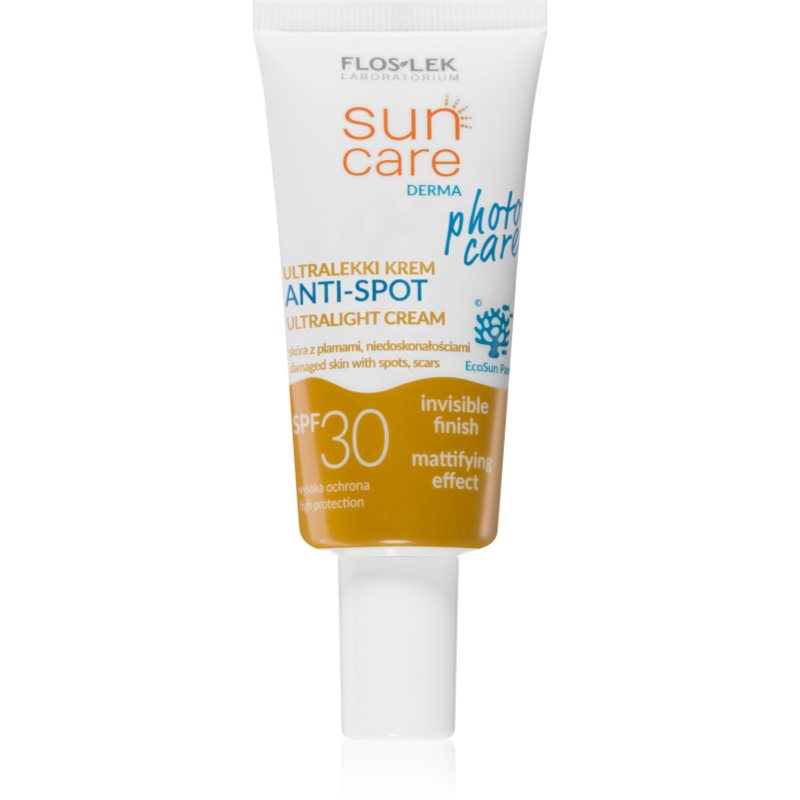 FlosLek Laboratorium Sun Care Derma Photo Care лек защитен крем за лице за кожа с несъвършенства SPF 30 - Грижа за тяло - Сравни цени от 1 магазин с безплатна доставка