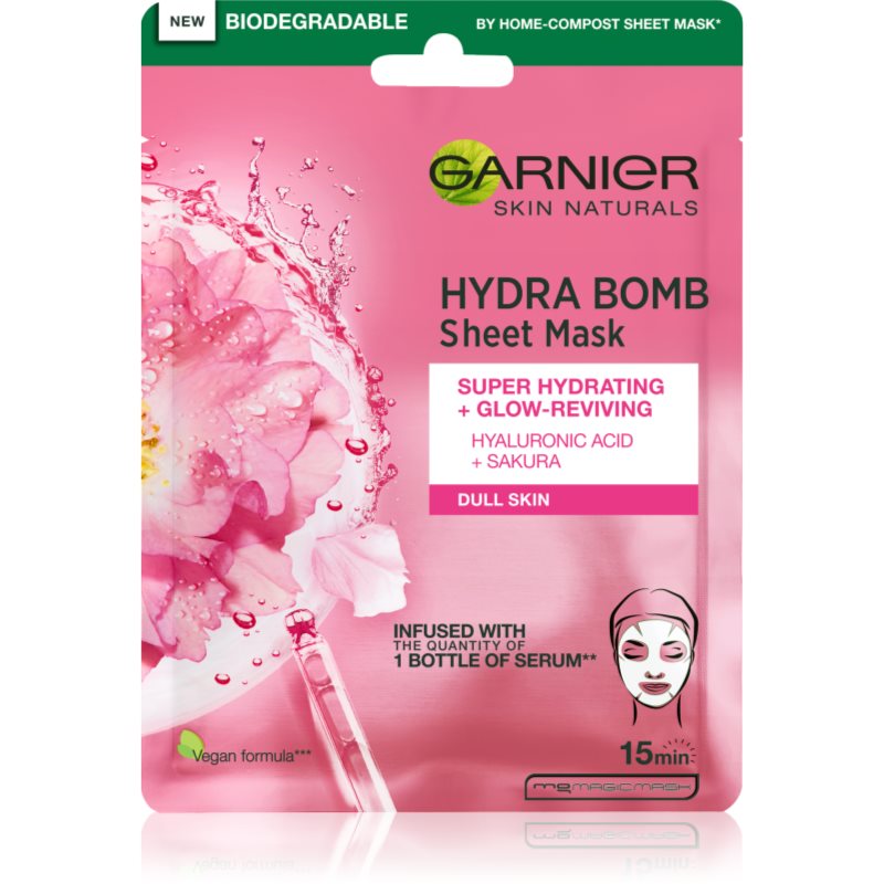 Garnier Skin Naturals Hydra Bomb платнена маска с озаряващ ефект 28 гр. - Грижа за лице - Сравни цени от 1 магазин с безплатна доставка
