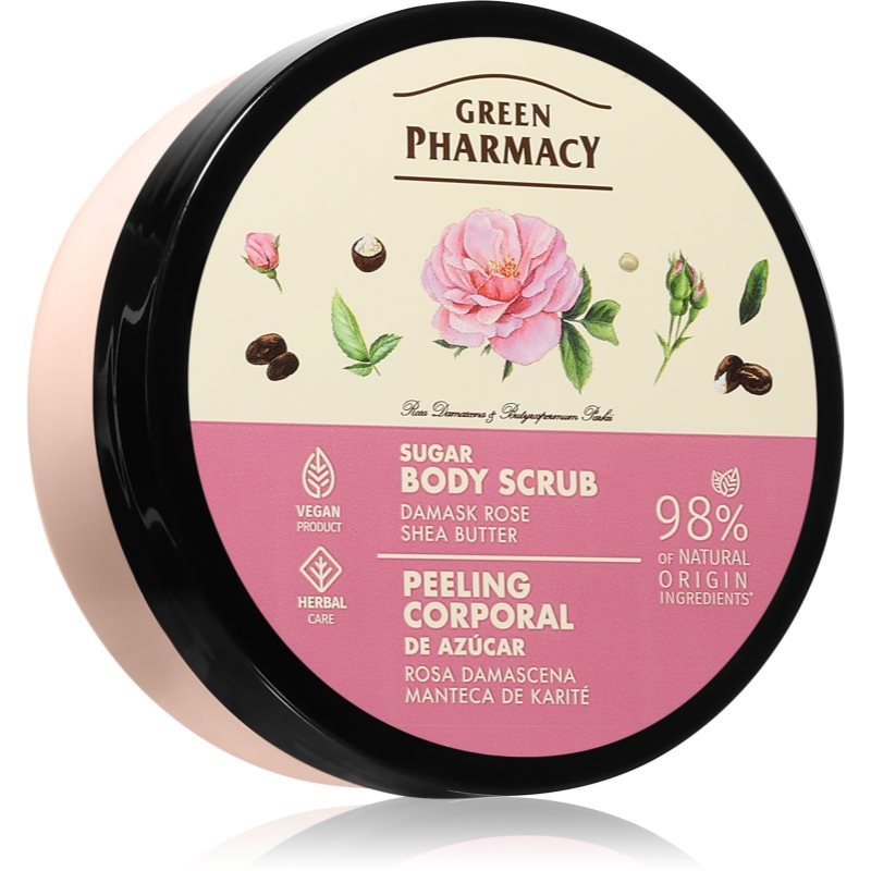 Green Pharmacy Damask Rose & Shea Butter Body Scrub захарен скраб за тяло - Грижа за тяло - Сравни цени от 1 магазин с безплатна доставка