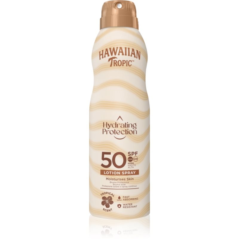 Hawaiian Tropic Hydrating Protection Lotion Spray слънцезащитен спрей SPF 50 - Грижа за тяло - Сравни цени от 1 магазин с безплатна доставка
