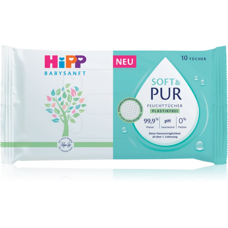 Hipp Soft & Pur мокри почистващи кърпички за деца от раждането им 10 бр. - Грижа за лице - Сравни цени от 1 магазин с безплатна доставка
