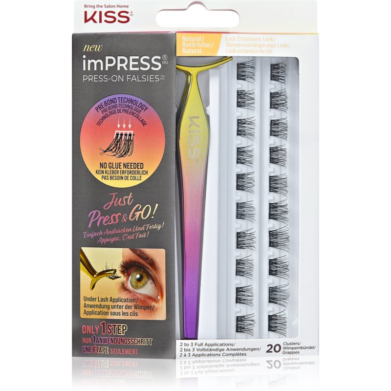 KISS imPRESS Press-on Falsies изкуствени мигли в сноп с възел 01 Natural 20 бр. - Грим - Сравни цени от 1 магазин с безплатна доставка
