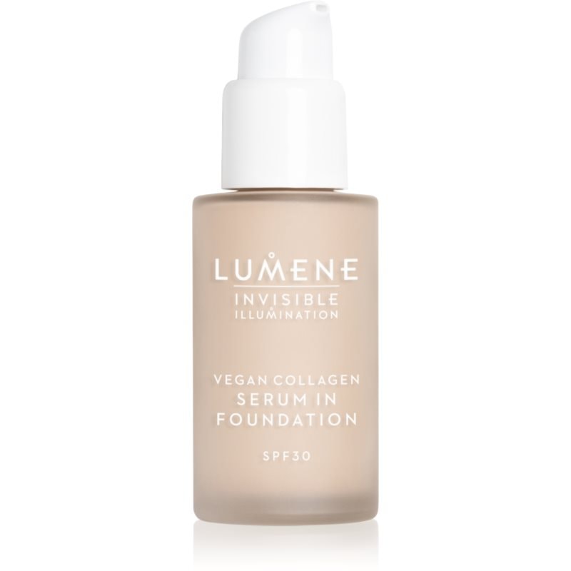 Lumene Invisible Illumination Vegan Collagen Serum in Foundation лек фон дьо тен с подхранващ ефект SPF 30 0.5 - Грим - Сравни цени от 1 магазин с безплатна доставка