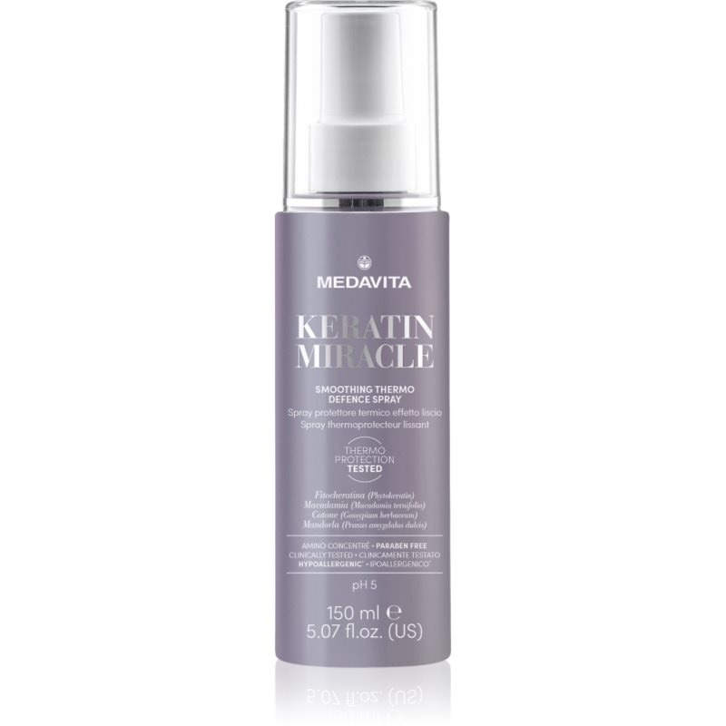 Medavita Keratin Miracle Smoothing Thermo Defence Spray термозащитен спрей за оформяне с преса и маша За коса - Грижа за коса - Сравни цени от 1 магазин с безплатна доставка