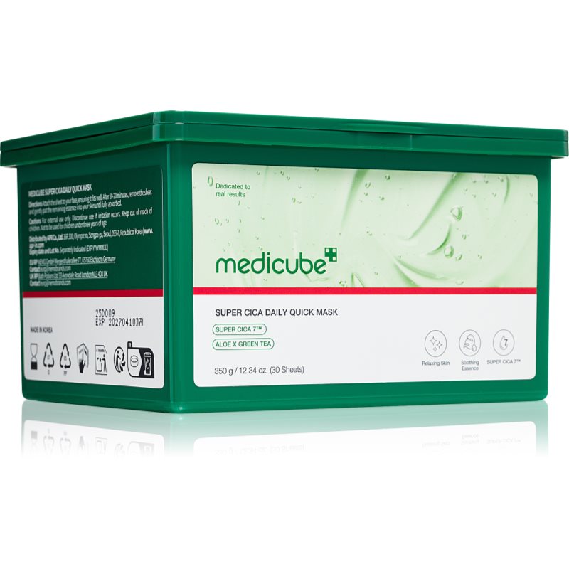 Medicube Super Cica Daily Quick Mask успокояваща платнена маска с подхранващ ефект 30 бр. - Грижа за лице - Сравни цени от 1 магазин с безплатна доставка