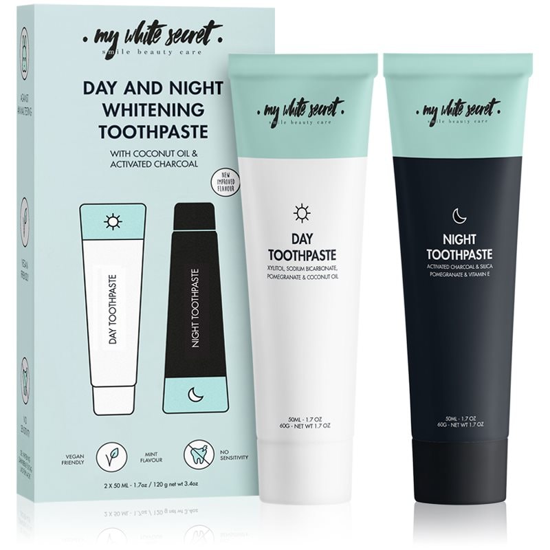 My White Secret My White Secret Toothpaste Classic Mint Комплект за дентална грижа за искрящи бели зъби Komplekt - Унисекс парфюм  - Сравни цени от 1 магазин с безплатна доставка