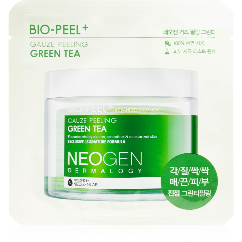 Neogen Dermalogy Bio-Peel+ Gauze Peeling Green Tea ексфолиращи тампони за лице за освежаване и хидратация 8 бр. - Грижа за лице - Сравни цени от 1 магазин с безплатна доставка