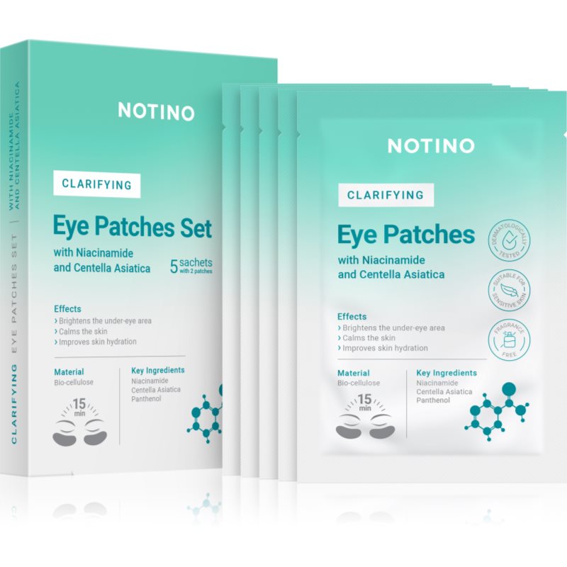 Notino Clarifying Bio-Cellulose Eye Patches Set with Niacinamide and Centella Asiatica освежаваща маска за околоочната област - Грижа за лице - Сравни цени от 1 магазин с безплатна доставка