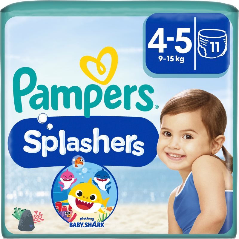 Pampers Splashers 4-5 еднократни пелени за плуване 9-15 kg 11 бр. - Грижа за тяло - Сравни цени от 1 магазин с безплатна доставка