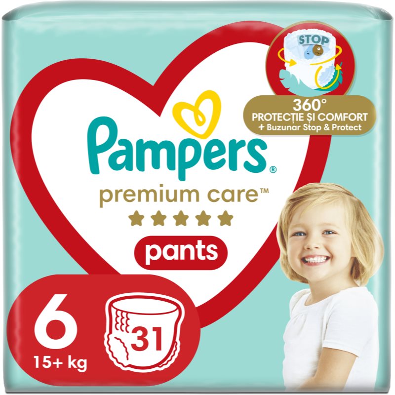Pampers Premium Care Pants Size 6 еднократни пелени гащички 13 - 19 kg 31 бр. - Грижа за тяло - Сравни цени от 1 магазин с безплатна доставка