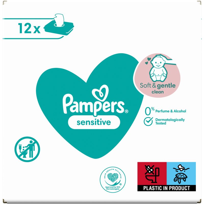 Pampers Sensitive мокри почистващи кърпички за деца за чувствителна кожа 12x52 бр. - Грижа за тяло - Сравни цени от 1 магазин с безплатна доставка