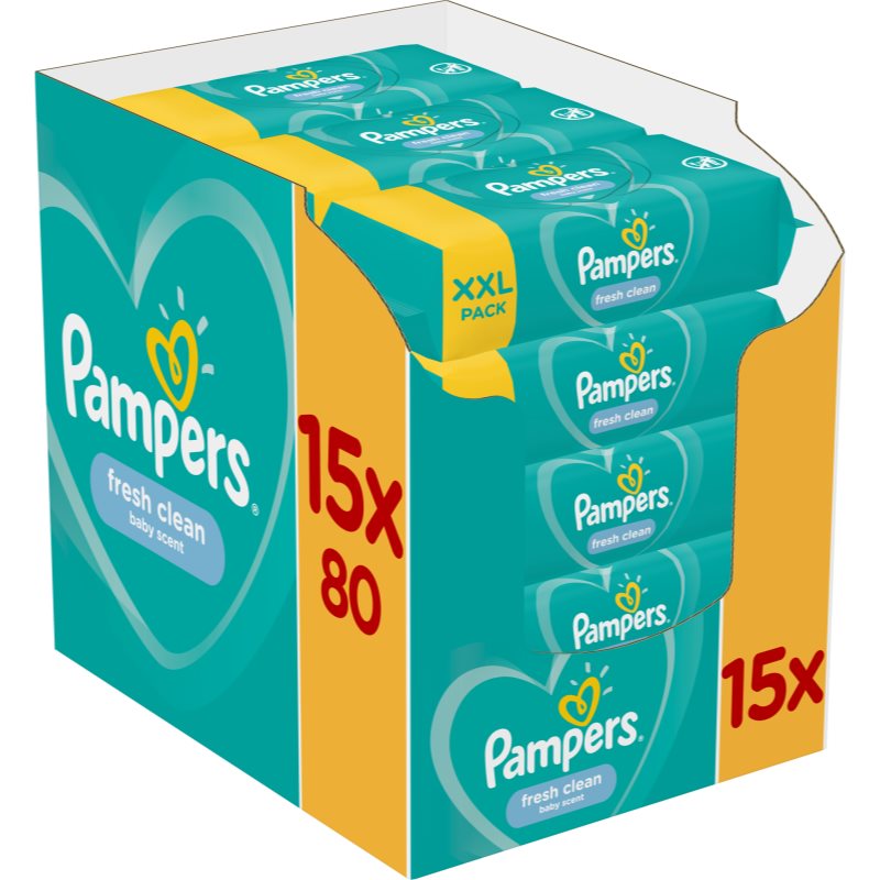 Pampers Fresh Clean мокри почистващи кърпички за деца за чувствителна кожа 15x80 бр. - Грижа за тяло - Сравни цени от 1 магазин с безплатна доставка