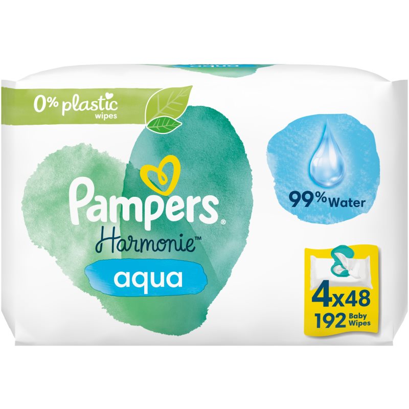 Pampers Harmonie Aqua мокри почистващи кърпички за деца 4x48 бр. - Грижа за тяло - Сравни цени от 1 магазин с безплатна доставка