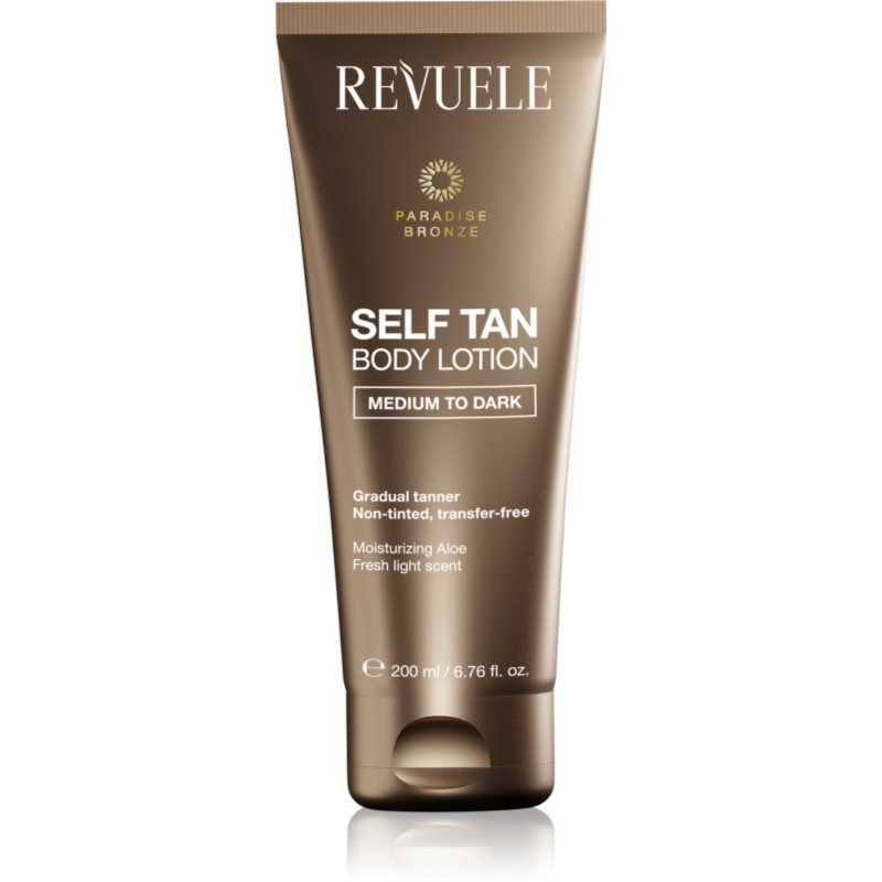 Revuele Paradise Bronze Self Tan Body Lotion автобронзиращ лосион за постепенен тен цвят Medium To Dark - Грижа за тяло - Сравни цени от 1 магазин с безплатна доставка