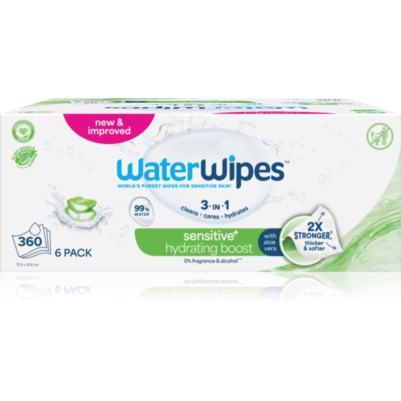 WaterWipes Hydrating Clean освежаващи мокри кърпички 6x60 бр. - Грижа за тяло - Сравни цени от 1 магазин с безплатна доставка