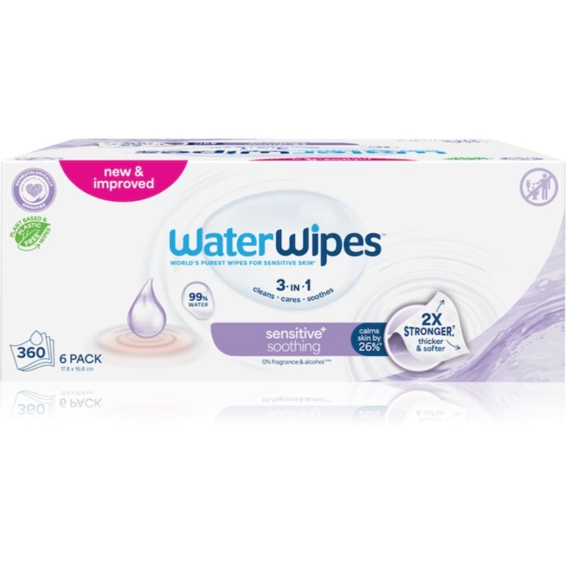 WaterWipes Soothing Clean нежни мокри кърпички за бебета 6x60 бр. - Грижа за тяло - Сравни цени от 1 магазин с безплатна доставка