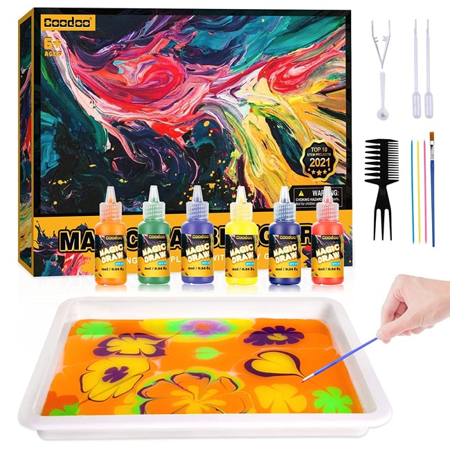 Комплект за рисуване Coodoo, Water Marbled Paint for Kids, 10,3 x 7,6 x 1,5, 7K9T3AMTAJGO - За деца - Сравни цени от 1 магазин с безплатна доставка