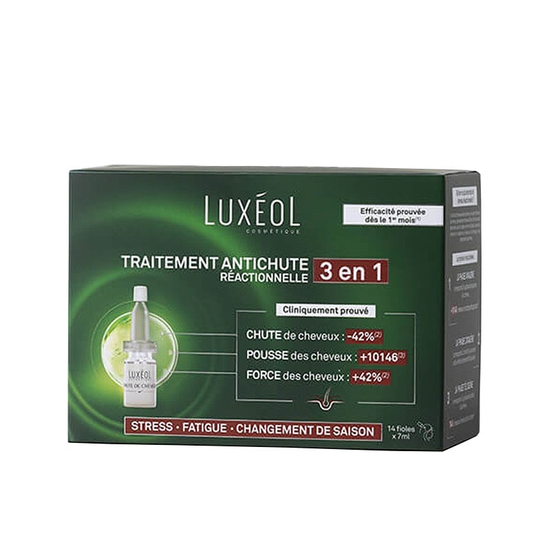 Luxeol Терапия 3 в 1 при реактивен косопад и стрес, ампули, - Унисекс парфюм 1мл - Сравни цени от 1 магазин с безплатна доставка