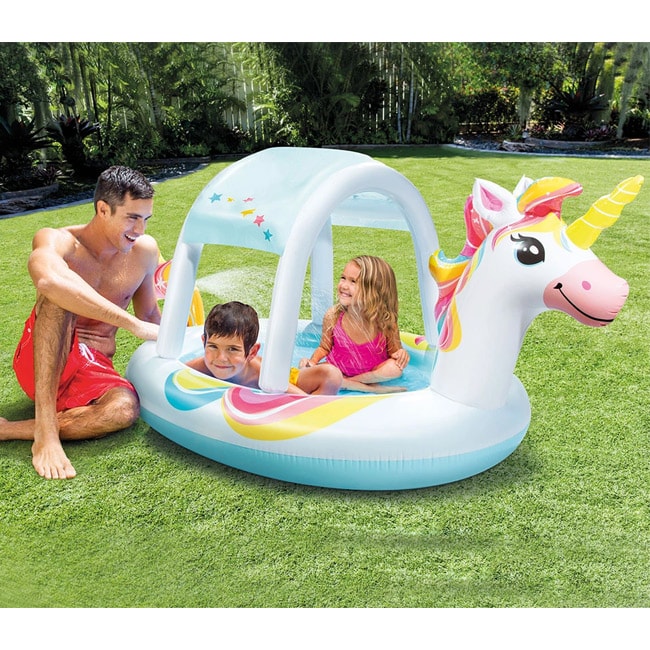INTEX Детски надуваем басейн с пръскало INTEX, Еднорог, 254 x 132 x 109, Многоцветен, 758435 - Унисекс парфюм 1мл - Сравни цени от 1 магазин с безплатна доставка