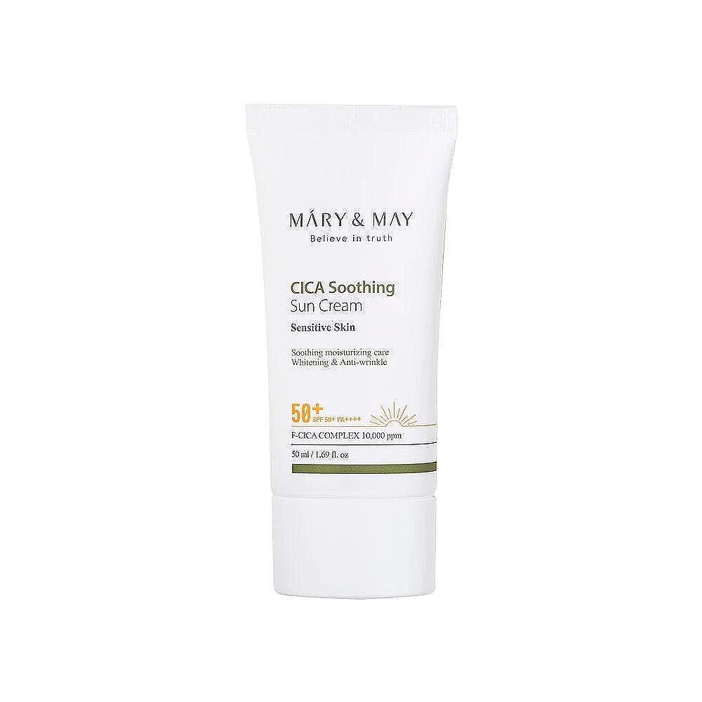 Mary and May CICA Soothing Sun Cream SPF50+ PA++++ успокояващ слънцезащитен крем с азиатска центела - Грижа за тяло - Сравни цени от 1 магазин с безплатна доставка