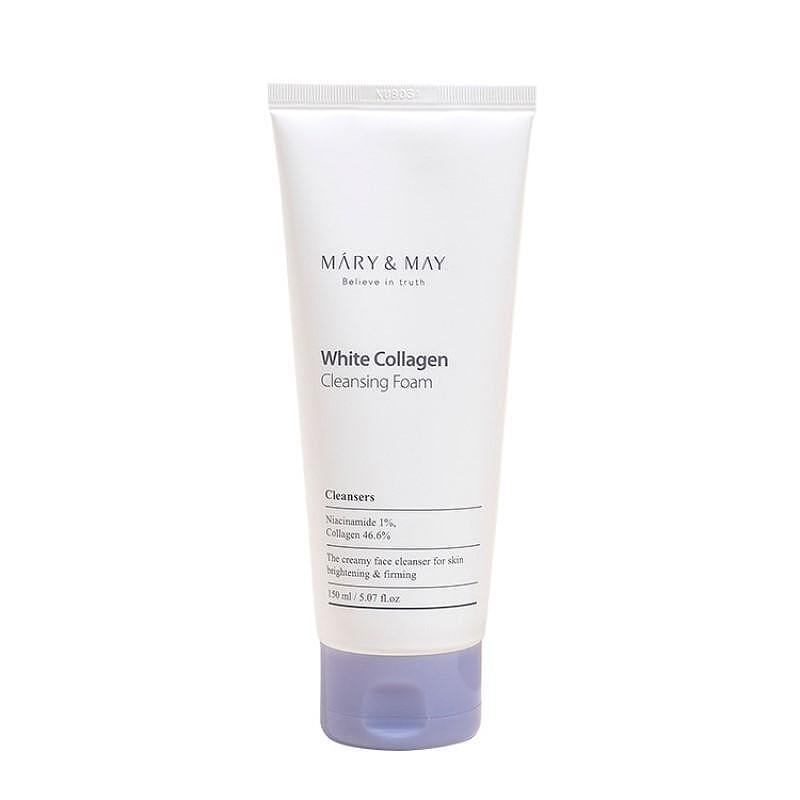 Mary and May White Collagen Cleansing Foam почистваща пяна за лице с морски колаген