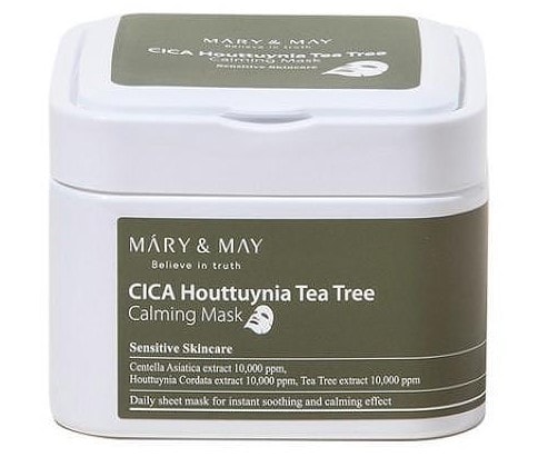 Mary and May Cica Houttuynia Tea Tree Calming Mask маски за лице с азиатска центела, хутиния и чаено дърво - Грижа за лице - Сравни цени от 1 магазин с безплатна доставка