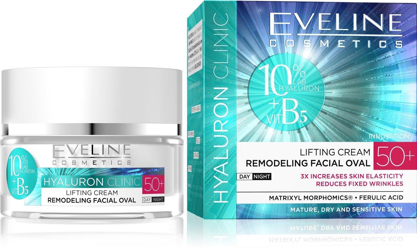 Eveline Eveline Hyaluron Clinic B5 Lifting Cream Day Night 50+ Крем за лице с лифтинг ефект - Унисекс парфюм 50мл - Сравни цени от 1 магазин с безплатна доставка