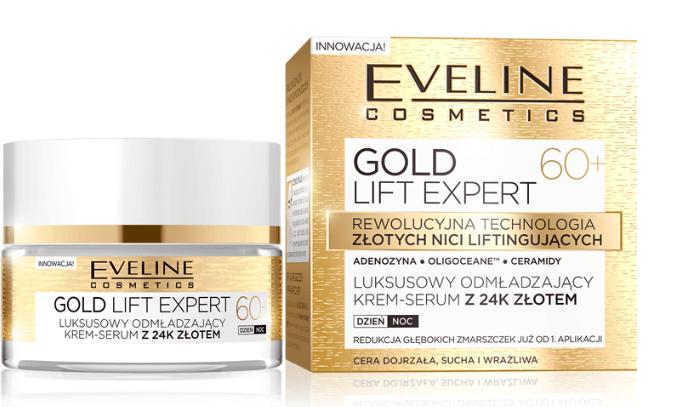 Eveline Gold Lift Expert 60+ Cream Serum with 24K Gold Подмладяващ крем серум за лице със златни частици - Грижа за лице - Сравни цени от 1 магазин с безплатна доставка