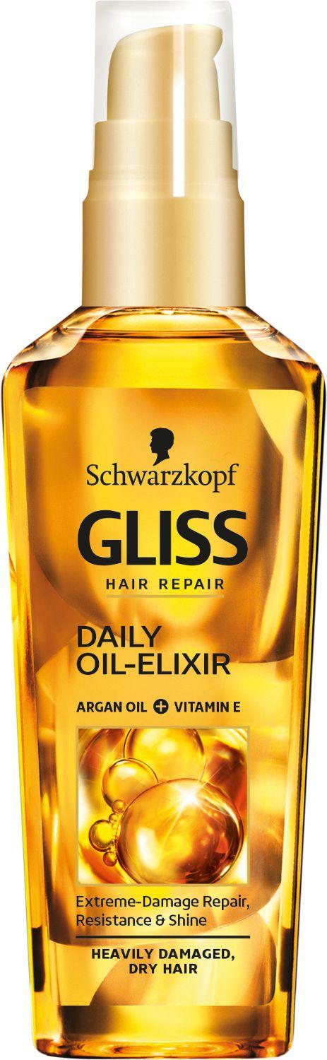 Schwarzkopf Gliss Daily Олио-еликсир за суха и увредена коса с арган и витами E - Унисекс парфюм 75мл - Сравни цени от 1 магазин с безплатна доставка