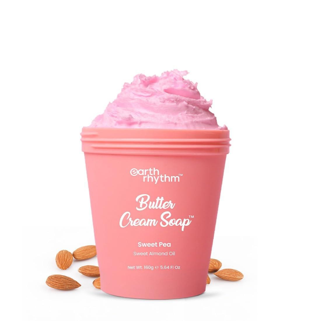 Earth Rhythm EARTH RHYTHM Sweet Pea Butter Cream Soap Почистващ крем за тяло с масло от ванилия - Унисекс парфюм 160мл - Сравни цени от 1 магазин с безплатна доставка