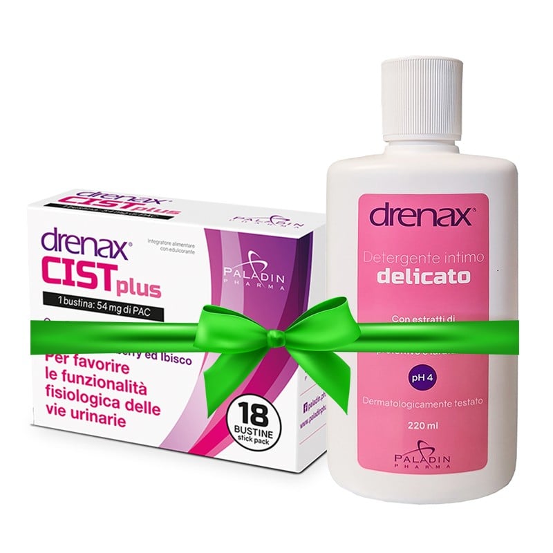 Промо пакет интимно здраве - Интимен гел Drenax® 220 ml + Drenax® с червена боровинка, 18 сашета