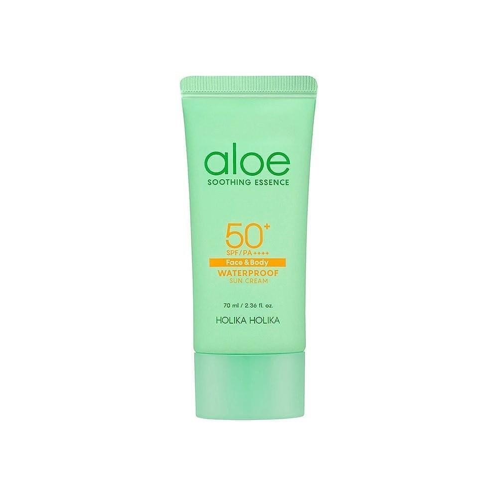 Holika Holika Holika Holika Aloe Soothing Essence Waterproof Sun Cream SPF50+ Успокояващ водоустойчив слънцезащитен крем с алое - Унисекс парфюм 70мл - Сравни цени от 1 магазин с безплатна доставка