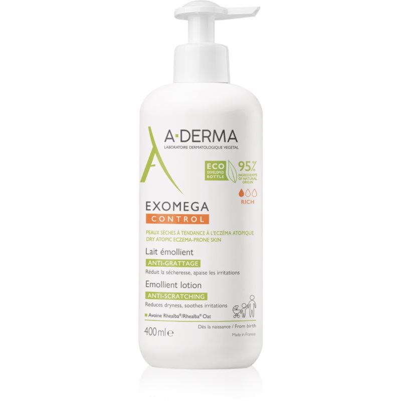 A-Derma Exomega Control Emollient Lotion тоалетно мляко за тяло против възпаление и сърбеж