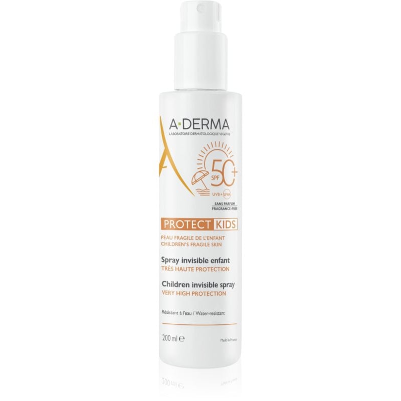 A-Derma Protect Kids Children Invisible Spray слънцезащитно мляко в спрей SPF 50+ за деца