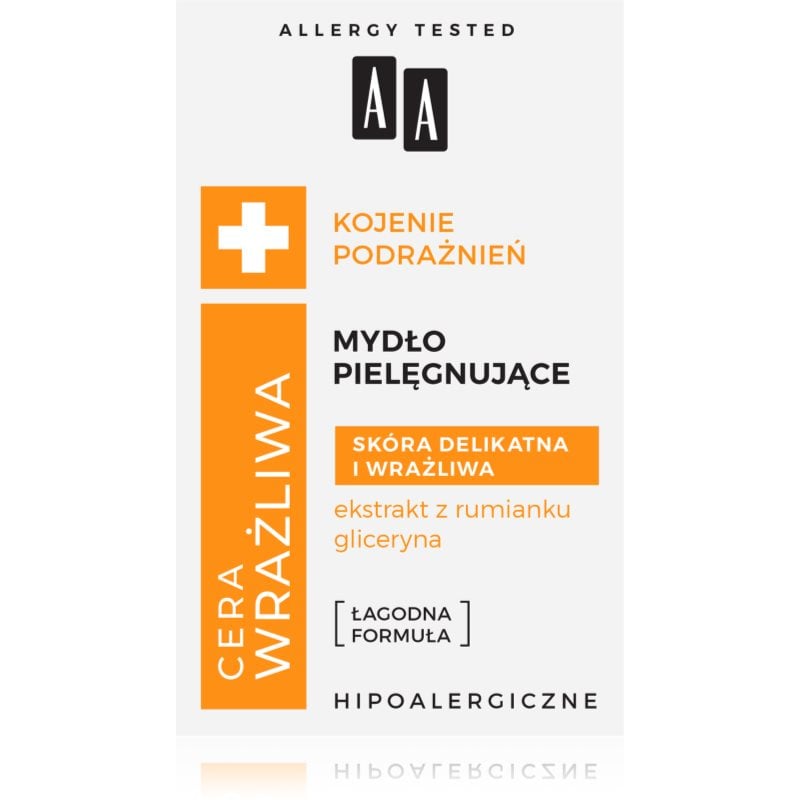 AA Cosmetics Sensitive Skin почистващ твърд сапун за лице и тяло
