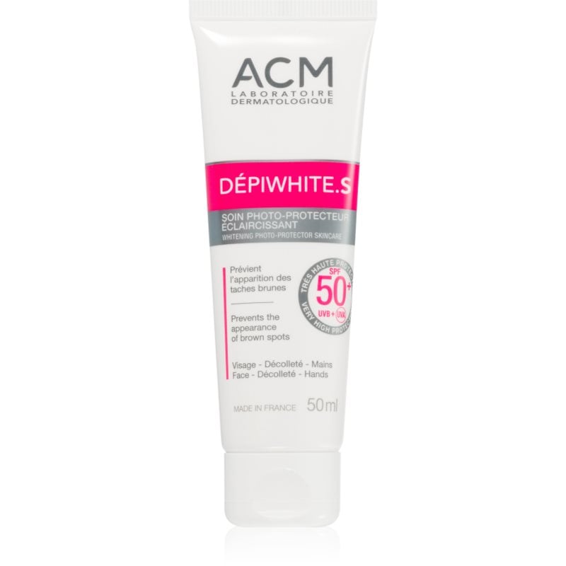 ACM Dépiwhite S защитен крем за лице и деколте SPF 50+
