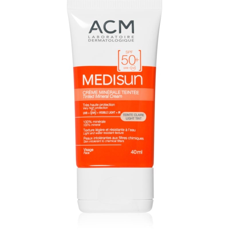 ACM Medisun минерален хидратиращ и тониращ крем SPF 50+ - Грижа за лице - Сравни цени от 1 магазин с безплатна доставка
