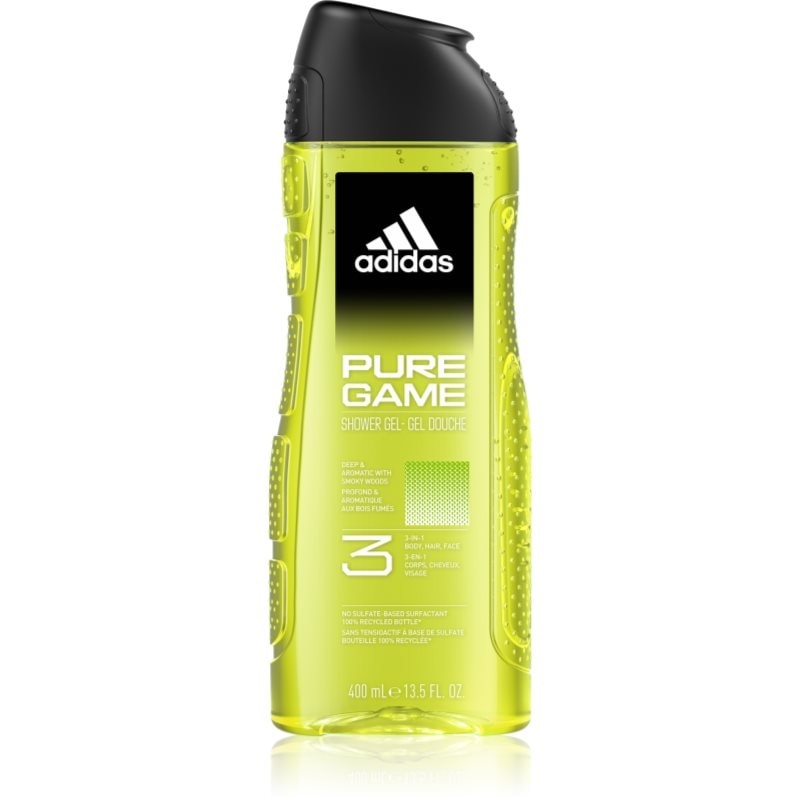 Adidas Adidas Pure Game душ-гел за лице, тяло и коса 3 в 1 за мъже - Мъжки парфюм 250мл - Сравни цени от 1 магазин с безплатна доставка