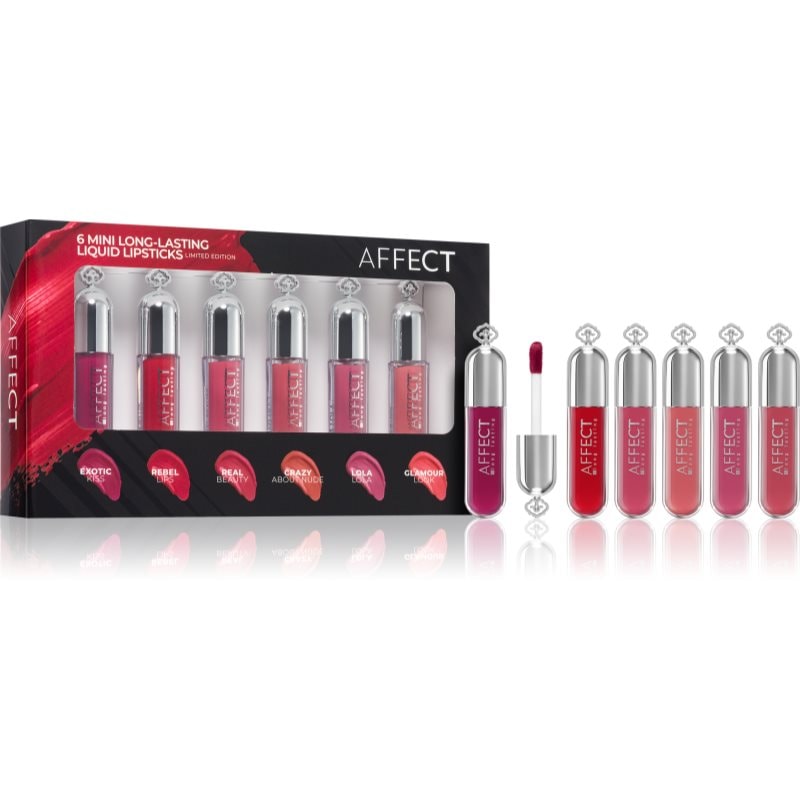 Affect 6 Mini Long-Lasting Liquid Lipsticks комплект течно червило - Комплект - Сравни цени от 1 магазин с безплатна доставка