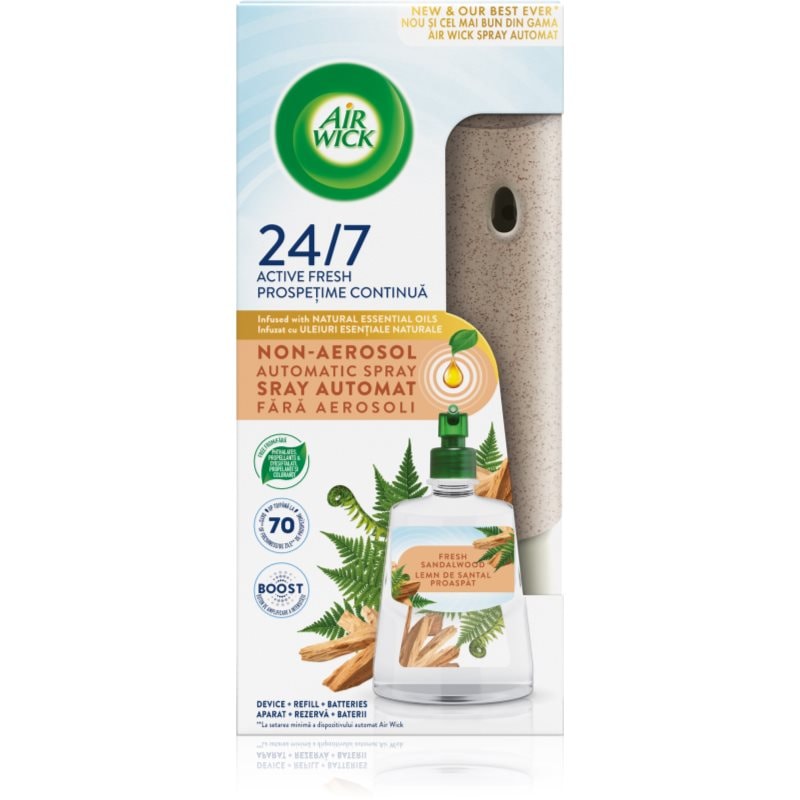 Air Wick Active Fresh Fresh Sandalwood автоматичен освежител за въздух с пълнител - Аромат - Сравни цени от 1 магазин с безплатна доставка