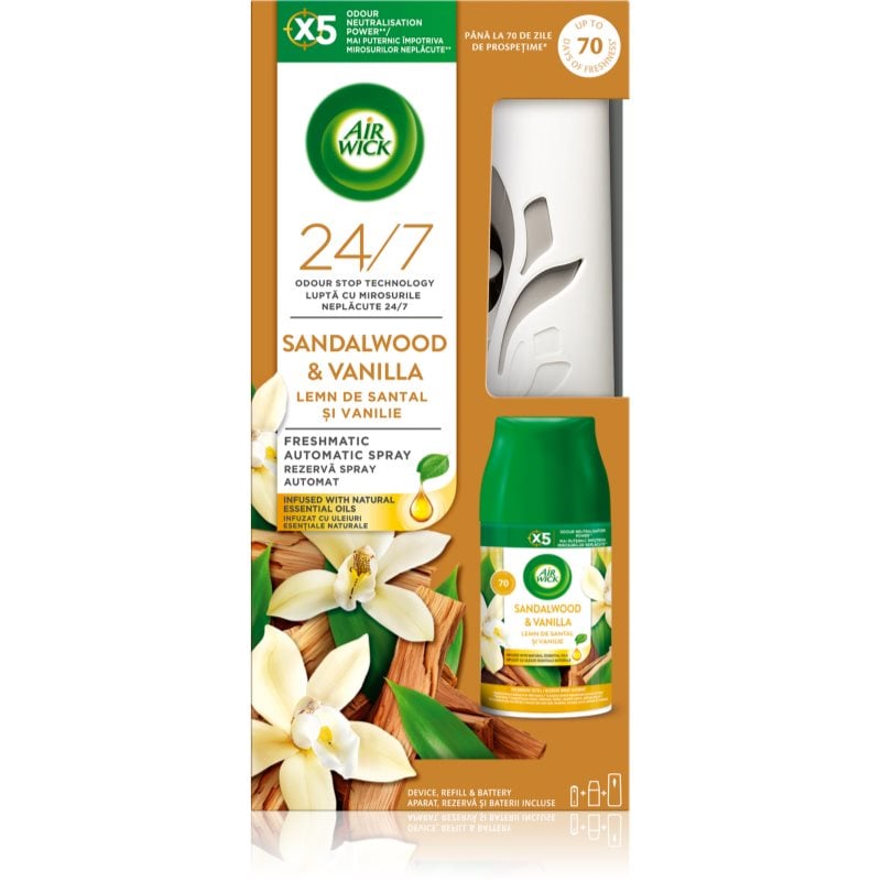 Air Wick Freshmatic Sandalwood & Vanilla автоматичен освежител за въздух с пълнител