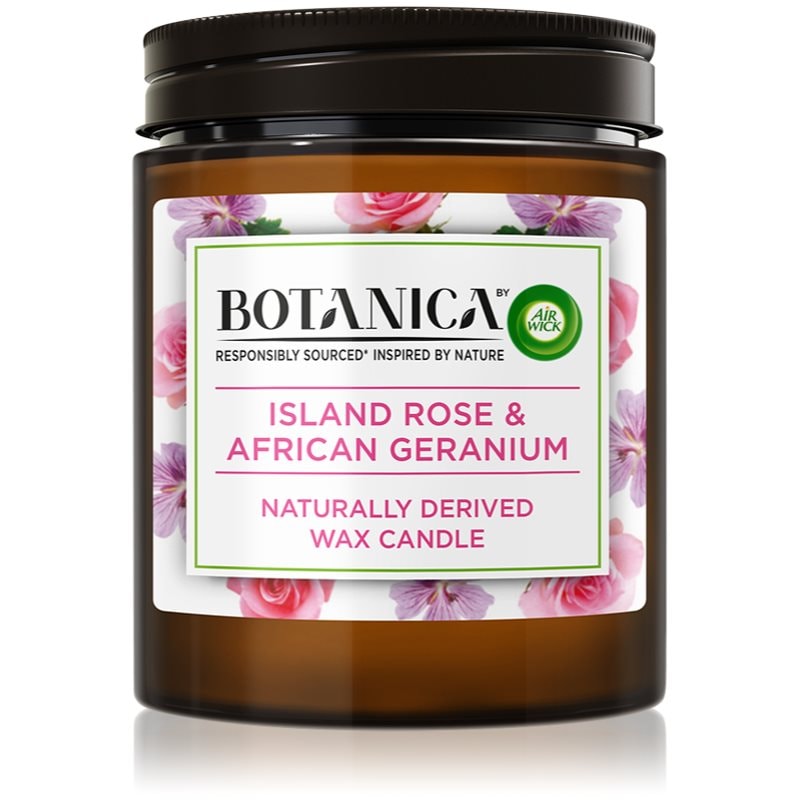 Air Wick Air Wick Botanica Island Rose & African Geranium ароматна свещ с аромат на рози 205 гр. - Унисекс парфюм 205мл - Сравни цени от 1 магазин с безплатна доставка