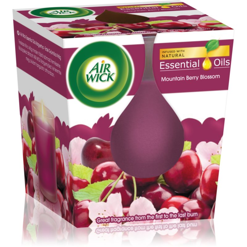 Air Wick Essential Oil Mountain Berry Blossom ароматна свещ 105 гр. - Аромат - Сравни цени от 1 магазин с безплатна доставка
