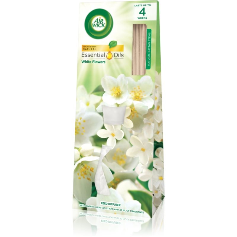 Air Wick Air Wick Essential Oils White Flowers aроматизиращ дифузер с пълнител - Унисекс парфюм 30мл - Сравни цени от 1 магазин с безплатна доставка