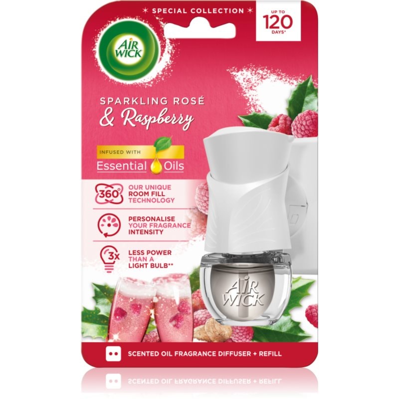 Air Wick Electric Sparkling Rose & Raspberry електрически уред за освежаване на въздуха с пълнител - Аромат - Сравни цени от 1 магазин с безплатна доставка