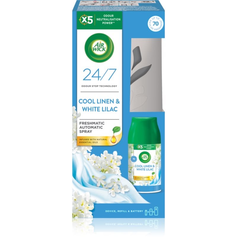 Air Wick Freshmatic Cool Linen & White Lilac автоматичен освежител за въздух с пълнител